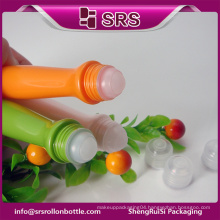 wholesale good quality special shape 15ml plastic roller ball bottle